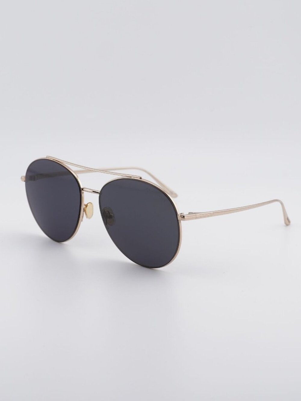 Tom Ford Cleo FT0757 28A Sunglasses Gold Round Frame, Grey Lenses
